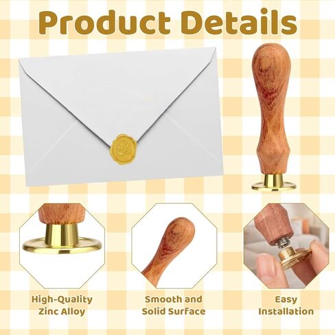 21-Piece Complete Set with Wooden Handles, Wax Seal Stamp Kit, Ideal for Wedding Invitations and Greeting Cards, Professional Sealing Tools for Crafting and Gift Wrapping in Kuwait