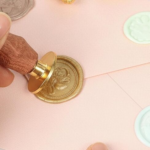 21-Piece Complete Set with Wooden Handles, Wax Seal Stamp Kit, Ideal for Wedding Invitations and Greeting Cards, Professional Sealing Tools for Crafting and Gift Wrapping in Kuwait