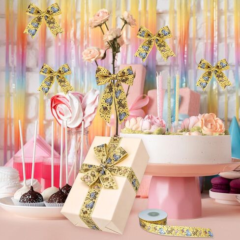 Winnie Ribbon 10 Yards Bear Ribbon for Baby Shower Birthday Decorations, Classic Grosgrain Ribbon (1 Roll - 0.9 Inch Wide, Winnie and Friends) in Saudi Arabia