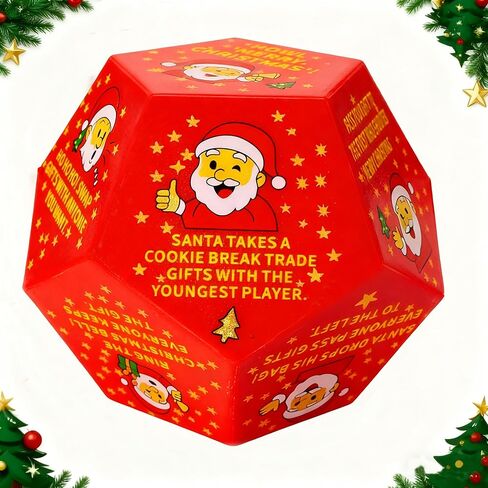 Santa Swap Gift Exchange Dice - 2026 Edition, 12 Unique Sides for Endless Holiday Fun, Oversized 3x3x3in High-Density Food-Grade PU, Perfect for Family Gatherings and Office Parties(Green A) in Kuwait