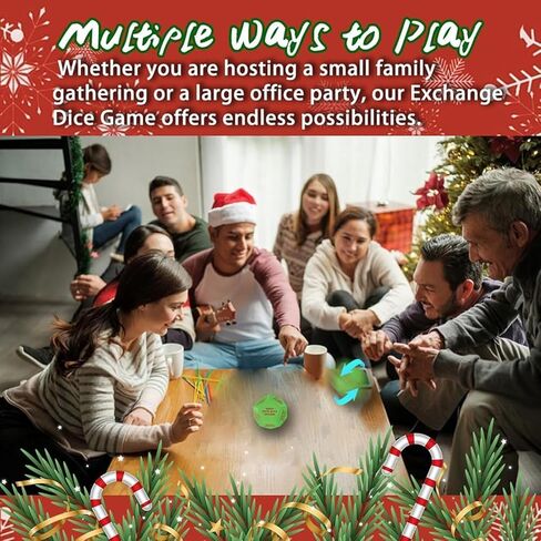 Santa Swap Gift Exchange Dice - 2026 Edition, 12 Unique Sides for Endless Holiday Fun, Oversized 3x3x3in High-Density Food-Grade PU, Perfect for Family Gatherings and Office Parties(Green A) in Saudi Arabia