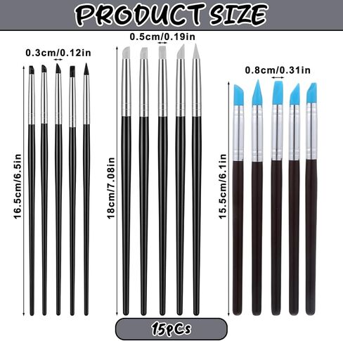 15 Pack Silicone Paint Brushes for Crafts, Rubber Tip Silicone Brushes for Resin Clay Sculpting Tools Modeling Dotting Tool Pottery Craft Use for DIY Handicraft, Head Rubber Paint Pens, 5 Shapes Head in Saudi Arabia
