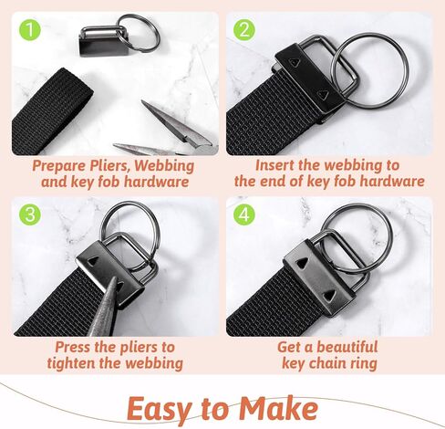 SHENLIU 72 Pcs Key Fob Hardware Set, 1 Inch 6 Colors Keyfob Hardware with Key Ring Kit, Keychain Hardwares for Wristlet, Bags, Lanyard & Keychain Making Supplies in Saudi Arabia