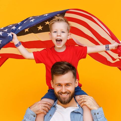 MGparty 4th of July Accessories, 48PCS Patriotic Slap Bracelets Toys for Kids, Fourth of July Decorations Party Favors Memorial Day Supplies Classroom Prizes Gifts Accessories in Saudi Arabia