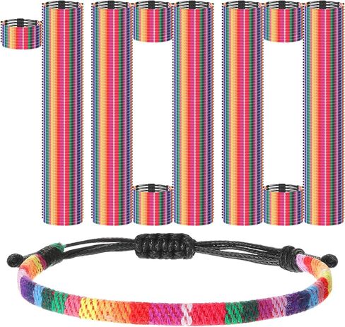 Cunno 100 Pcs LGBT Pride Month Bracelet for Men and Women, Weave Rainbow LGBTQ Braided Rope Friendship Bracelet Adjustable Bisexual Bracelet Handmade Woven Festival Accessories for Gay Lesbian in Saudi Arabia