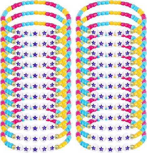 Quelay 24 Pcs K-pop Party Favors K Pop Friendship Bracelets Popular Singer Concert Fans Accessories Bead Bracelets for Kpop Fans Party Birthday Decorations in Saudi Arabia