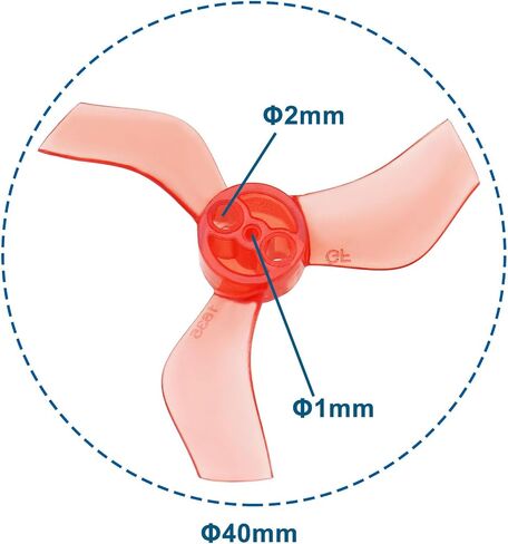 eMagTech 16pcs 40mm 3-Blade Props with 1.0mm Shaft Drone Blades Compatible with Beta75S, Compatible with Beta75 Pro, Compatible with Beta75 Pro 2 Models, Blue/Red in Saudi Arabia
