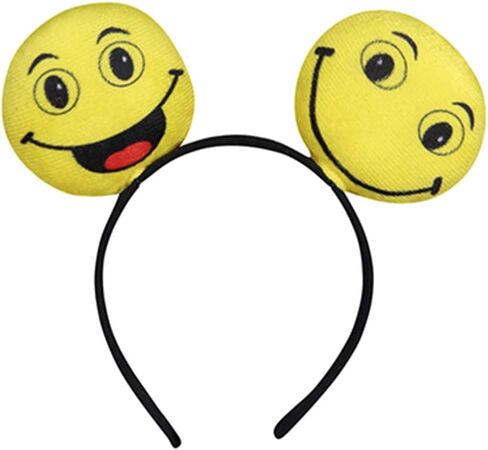 عصابة رأس للحفلات من Dress Up America Emoticon للأطفال - إكسسوارات عصابة شعر بوجه مبتسم واكي كريزي in Kuwait