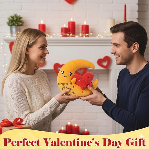 Valentine’s Day Gifts Stuffed Animal - Moon Love Plush for Daughter I Love You to The Moon and Back Gifts for Wife Sister Couple Best Friend Proposal Gift, 10 inch in Kuwait