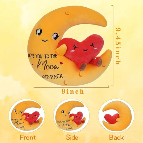 Valentine’s Day Gifts Stuffed Animal - Moon Love Plush for Daughter I Love You to The Moon and Back Gifts for Wife Sister Couple Best Friend Proposal Gift, 10 inch in Kuwait
