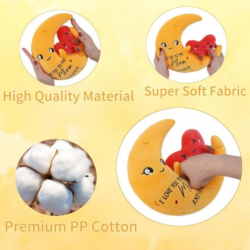 Valentine’s Day Gifts Stuffed Animal - Moon Love Plush for Daughter I Love You to The Moon and Back Gifts for Wife Sister Couple Best Friend Proposal Gift, 10 inch in Kuwait