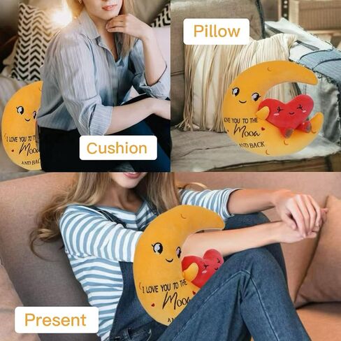Valentine’s Day Gifts Stuffed Animal - Moon Love Plush for Daughter I Love You to The Moon and Back Gifts for Wife Sister Couple Best Friend Proposal Gift, 10 inch in Kuwait