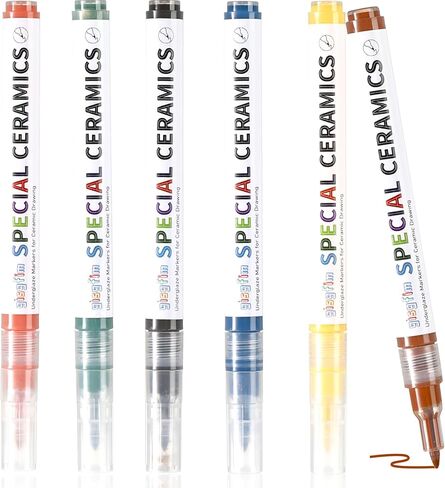 gisgfim 6 Pcs Underglaze Colored Pen Sets for Ceramics Underglaze Markers Paint Pens for Porcelain Pottery Glaze Diy Decorating Accessories Supplies in Saudi Arabia