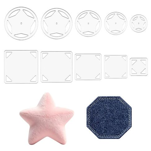10 PCS Star Acrylic Sewing Template 10 Style Transparent Pentagram Template Acrylic Quilting Stencils for Patchwork Quilting DIY Crafts Decoration Scrapbooking Embellishments in Saudi Arabia