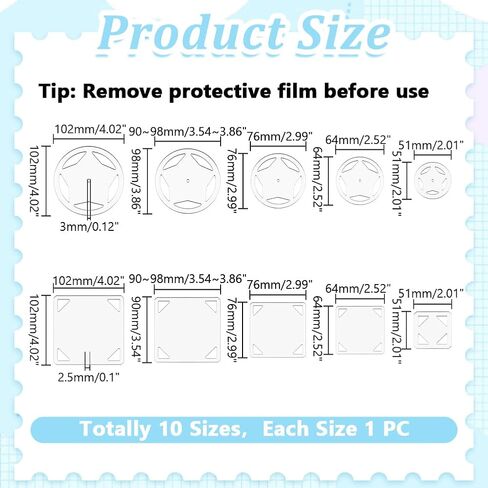 10 PCS Star Acrylic Sewing Template 10 Style Transparent Pentagram Template Acrylic Quilting Stencils for Patchwork Quilting DIY Crafts Decoration Scrapbooking Embellishments in Saudi Arabia
