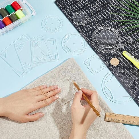 10 PCS Star Acrylic Sewing Template 10 Style Transparent Pentagram Template Acrylic Quilting Stencils for Patchwork Quilting DIY Crafts Decoration Scrapbooking Embellishments in Saudi Arabia