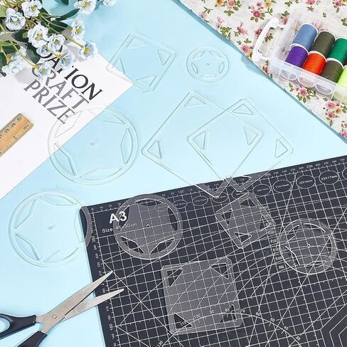 10 PCS Star Acrylic Sewing Template 10 Style Transparent Pentagram Template Acrylic Quilting Stencils for Patchwork Quilting DIY Crafts Decoration Scrapbooking Embellishments in Saudi Arabia