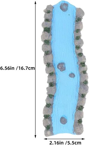 2pcs Mini River Stream, Resin Curved Mini Stream for Dollhouse Model Train Scenery Sand Table Landscape Miniature Garden Accessories in Saudi Arabia