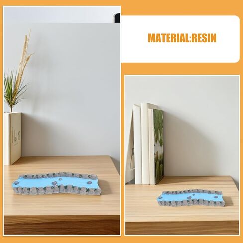 2pcs Mini River Stream, Resin Curved Mini Stream for Dollhouse Model Train Scenery Sand Table Landscape Miniature Garden Accessories in Saudi Arabia