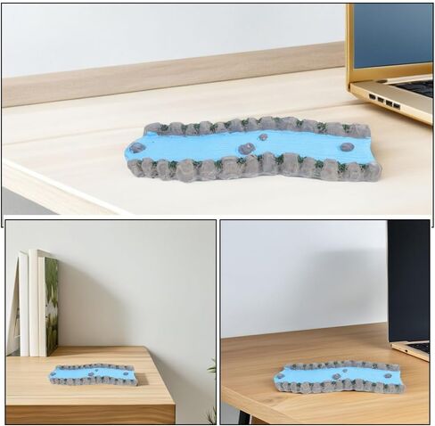 2pcs Mini River Stream, Resin Curved Mini Stream for Dollhouse Model Train Scenery Sand Table Landscape Miniature Garden Accessories in Saudi Arabia