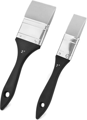 Silicone Brush, Silicone Color Shaper Brush,Solid Flat Flexible Acrylic and Water Based Painting Tool for Move and Remove Acrylic Paints, 2 Pcs (1 inch,2 inch) in Kuwait