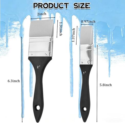 Silicone Brush, Silicone Color Shaper Brush,Solid Flat Flexible Acrylic and Water Based Painting Tool for Move and Remove Acrylic Paints, 2 Pcs (1 inch,2 inch) in Kuwait