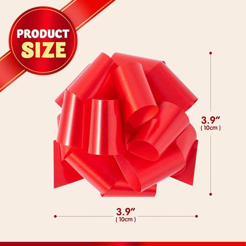 JOYIN 12 PCS Christmas Pull Bows, 5" Wide Wrapping Bows for Christmas Decoration Present, Wrapping Gift, Baskets, Wine Bottles Decoration, Xmas Gift Tags and Decoration Present in Saudi Arabia