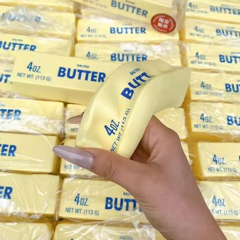 قطعتان من إسفنجة الزبدة، عصا زبدة إسفنجية بطيئة الارتفاع، لعبة ضغط على شكل زبدة واقعية إسفنجية بطيئة الارتفاع لتخفيف التوتر (5.5 بوصة) in Kuwait