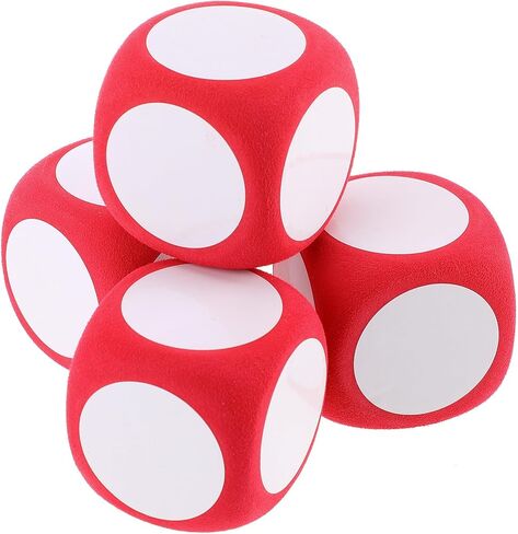 IMIKEYA 4pcs Giant Foam Dice: Jumbo Dice DIY Gamedice Dry Erasedice Large Gamedice Red Foam Playingdice Blank Writable Foamsdice for Indoor Outdoor Game Activity Pool Party in Saudi Arabia