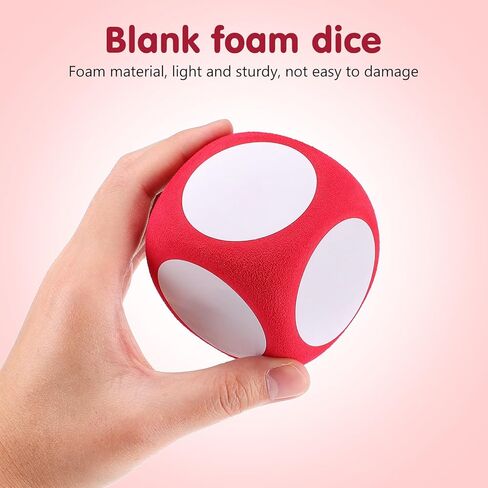 IMIKEYA 4pcs Giant Foam Dice: Jumbo Dice DIY Gamedice Dry Erasedice Large Gamedice Red Foam Playingdice Blank Writable Foamsdice for Indoor Outdoor Game Activity Pool Party in Saudi Arabia