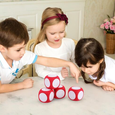 IMIKEYA 4pcs Giant Foam Dice: Jumbo Dice DIY Gamedice Dry Erasedice Large Gamedice Red Foam Playingdice Blank Writable Foamsdice for Indoor Outdoor Game Activity Pool Party in Saudi Arabia