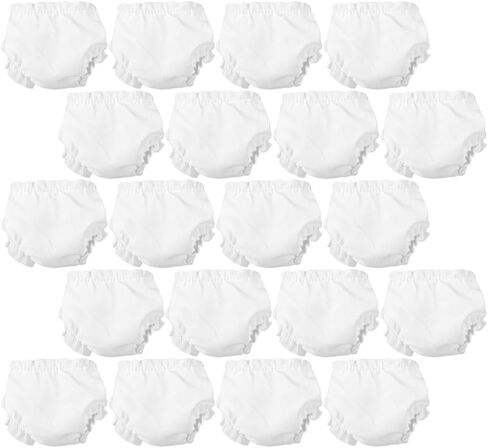 20Pcs White Doll Briefs Adorable Cloth Doll Underwear Toy for Diy Accessories Mini Cute Baby Diapers Reusable in Saudi Arabia