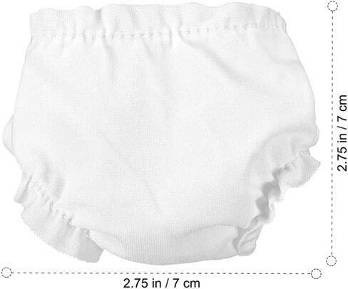 20Pcs White Doll Briefs Adorable Cloth Doll Underwear Toy for Diy Accessories Mini Cute Baby Diapers Reusable in Saudi Arabia