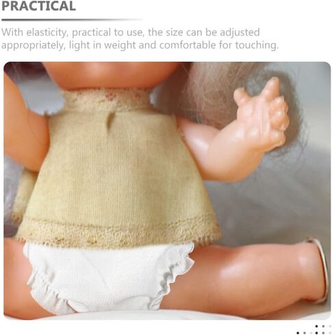 20Pcs White Doll Briefs Adorable Cloth Doll Underwear Toy for Diy Accessories Mini Cute Baby Diapers Reusable in Saudi Arabia