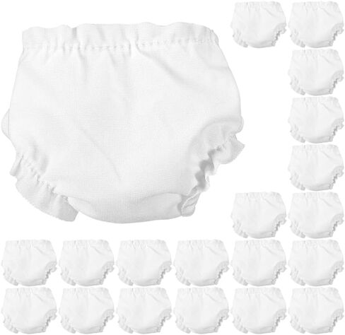 20Pcs White Doll Briefs Adorable Cloth Doll Underwear Toy for Diy Accessories Mini Cute Baby Diapers Reusable in Saudi Arabia