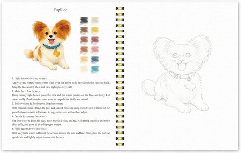 Easy Watercolor Workbook for Beginners – Animals, 16 Original Watercolor Paintings, 9.45 × 7.48 inches Lay-Flat Watercolor Paper Book, Watercolor Workbook for Adults, Great Art Gift in Saudi Arabia