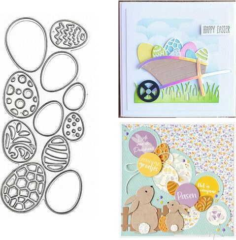 Easter Eggs Border Metal Die Cuts,Happy Easter Eggs Frame Cutting Dies Cut Stencils Template for DIY Photo Decorative Embossing Paper Dies for Scrapbooking Card Making in Saudi Arabia