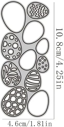 Easter Eggs Border Metal Die Cuts,Happy Easter Eggs Frame Cutting Dies Cut Stencils Template for DIY Photo Decorative Embossing Paper Dies for Scrapbooking Card Making in Saudi Arabia