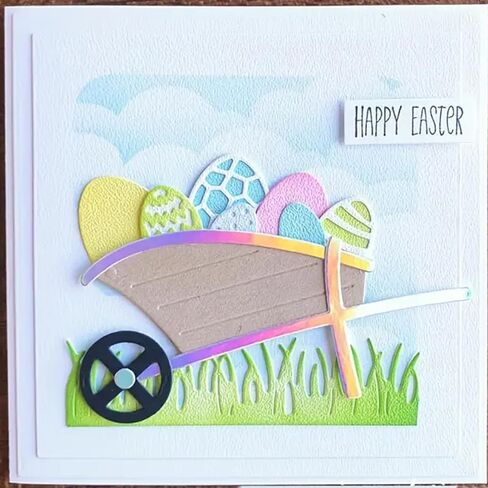 Easter Eggs Border Metal Die Cuts,Happy Easter Eggs Frame Cutting Dies Cut Stencils Template for DIY Photo Decorative Embossing Paper Dies for Scrapbooking Card Making in Saudi Arabia