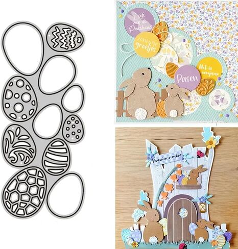 Easter Eggs Border Metal Die Cuts,Happy Easter Eggs Frame Cutting Dies Cut Stencils Template for DIY Photo Decorative Embossing Paper Dies for Scrapbooking Card Making in Saudi Arabia