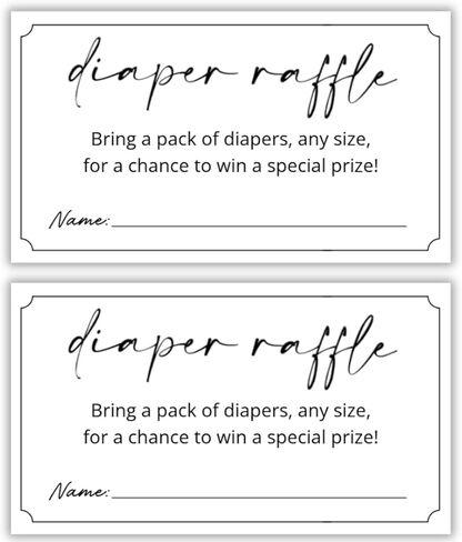 LEES A.M. Diaper Raffle Tickets | 3.5x2 Inch | Diaper Raffle Cards | Baby Shower Game | Set of 50 in Kuwait