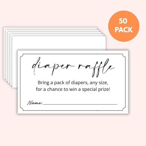 LEES A.M. Diaper Raffle Tickets | 3.5x2 Inch | Diaper Raffle Cards | Baby Shower Game | Set of 50 in Kuwait