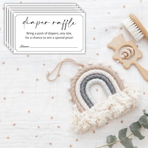 LEES A.M. Diaper Raffle Tickets | 3.5x2 Inch | Diaper Raffle Cards | Baby Shower Game | Set of 50 in Kuwait