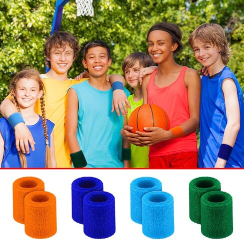 Hungdao Kids الأساور العصابات الملونة الرياضة المعصم العرق العصابات الرياضية كرة السلة كرة القدم حزب تفضل للأطفال النشاط في الهواء الطلق in Saudi Arabia