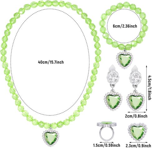obmwang Princess Costume Accessories Princess Crown Gloves Necklace Bracelet Ring Earrings for Halloween Dress Up in Saudi Arabia