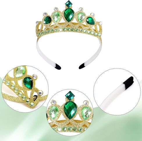 obmwang Princess Costume Accessories Princess Crown Gloves Necklace Bracelet Ring Earrings for Halloween Dress Up in Saudi Arabia