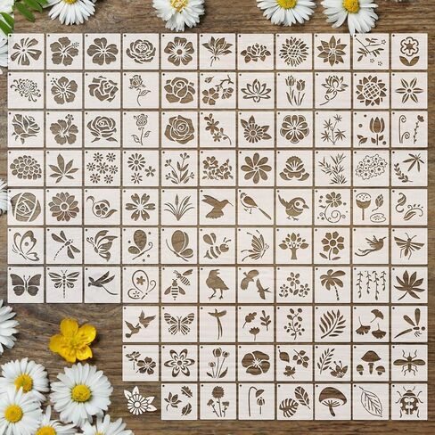 100 Pcs Small Stencils for Crafts, 2 Inch Reusable Cute Stencils for Painting on Wood DIY Craft for Drawing Templates Wall Home Decor Canvas Fabric (Baby Shower) in Saudi Arabia
