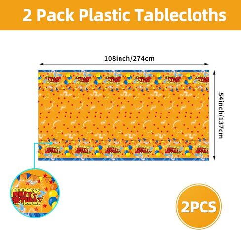 قطعتان من أغطية طاولات التنين لوازم الحفلات، مفرش طاولة تنين بلاستيكي للاستعمال مرة واحدة، ديكورات حفلات أعياد الميلاد بتصميم الرسوم المتحركة الأنيمي للصبي، ديكورات حفلات الكرة الكرتونية in Kuwait