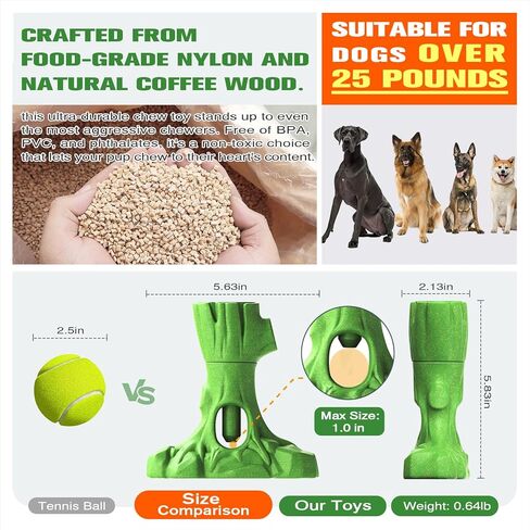 حامل عصا الفتوة المتين 3 في 1 من KADTC ولعبة مضغ للكلاب غير قابلة للتدمير وألعاب قوية قابلة للحشو - القضاء على الملل طويل الأمد، علامة تجارية وتصميم أمريكي in Kuwait