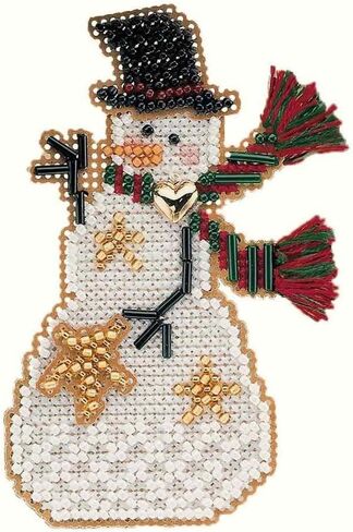 Star Snow Charmer Beaded Counted Cross Stitch Christmas Ornament Snowman Kit Mill Hill 2001 Snow Charmers MHSC29 in Saudi Arabia